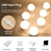 Consciot LED Vanity Lights For Mirror, Hollywood Style Vanity Lights With 10 Dimmable Bulbs, Adjustable Color & Brightness, USB Cable, Mirror Lights Stick on for Makeup Table Dressing Room, White