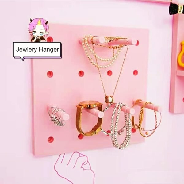 Pegboard Shelf Set with Hooks,Small Plastic Floating Shelves Wall Organizer for Desk, Office, Bathroom, Entryway and Kitchen, No Drilling