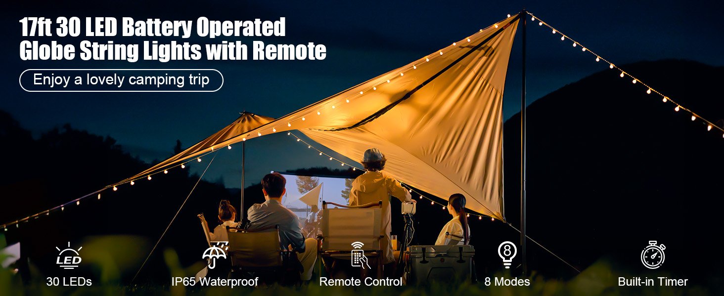 Battery Operated Crystal Globe String Lights 