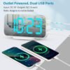 ALANAS Digital Alarm Clock with Dual Alarms, Mirror LED Bedroom Alarm Clocks for Kids, Adjustable Brightness, Snooze, 2 USB Ports for Cellphone Charging, 12/24 Hour Display.