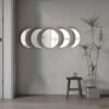 5 Pieces Acrylic Mirror Wall Stickers Natural Wall Decor Self Adhesive Mirrors Stickers Moon Phase Mirror Bohemian Wall Decoration for Home Living Room Bathroom Bedroom Decor (20cm)