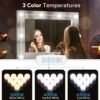 LED Vanity Lights for Mirror, Vanity Lights Stick on with 10 Dimmable Bulbs, 3000K 4000K 6500K & 10 Level Brightness Adjustable, USB Cable, Hollywood Mirror Lights for Makeup Dressing Room Bathroom
