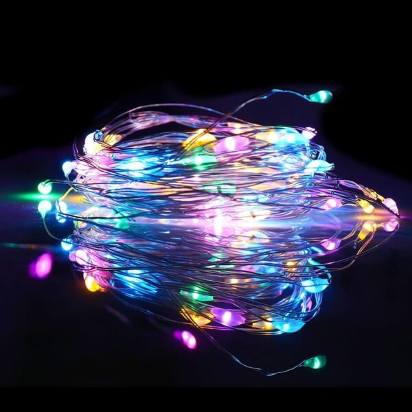 71r2L5PUZXL._AC_SL1500 Mandiq 4 Pack Fairy Lights Battery Operated, String Lights 10ft 30 LEDs, Flashing and Constant Light Mode, Silver Wire Mini Lights for Festival, Christmas Decoration, Multicolor…