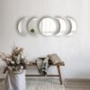 5 Pieces Acrylic Mirror Wall Stickers Natural Wall Decor Self Adhesive Mirrors Stickers Moon Phase Mirror Bohemian Wall Decoration for Home Living Room Bathroom Bedroom Decor (20cm)